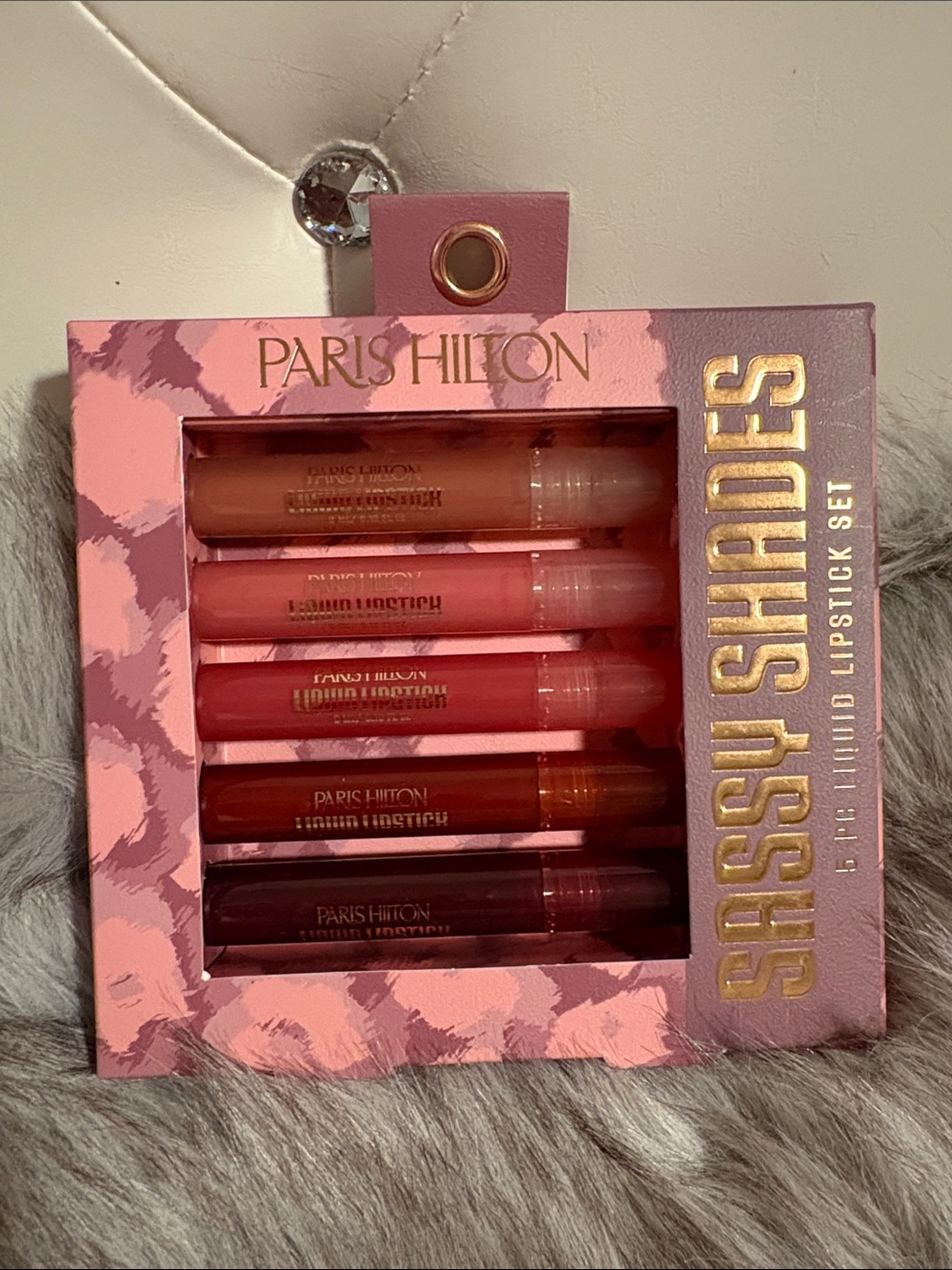 Paris Hilton Sassy Shades 5- Piece Liquid Lipstick Set — Nude, Pink, Red, Plum